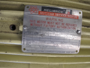 MOTOR, ELECTRIC TYPE, 20 HORSEPOWER, 460VAC ELEC RATING, 1800 RPM, 256TCZ FRAME, 26.8 AMPS, TEAO ENCLOSURE. TYPE RH INSULATION, PART # 20YF881423 (W-44) LOADING & HANDLING FEE $15-